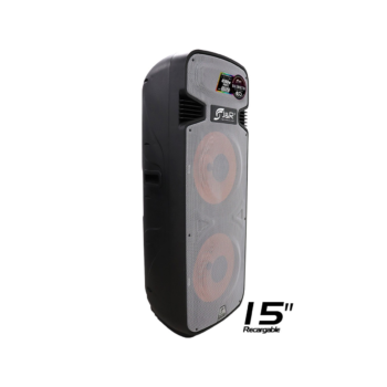 Cabina De Sonido Activa Doble Recargable 15" JyR J5154 - Negro - Imagen 2